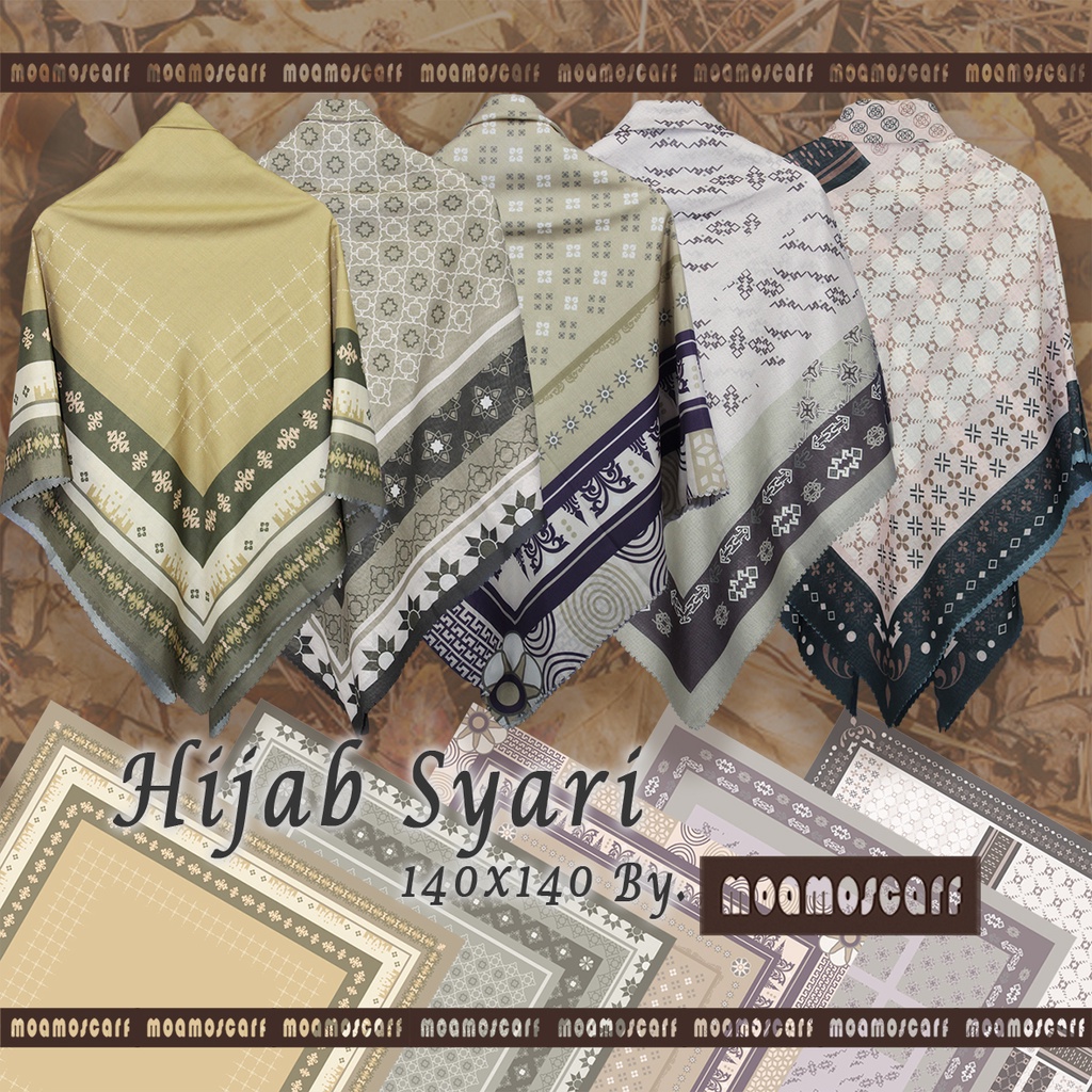 Hijab Jumbo | Kerudung Segi Empat Motif | Jilbab Syar'i Scarf Voal Premium