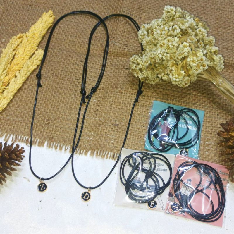 KALUNG INISIAL HURUF EPOXY TALI SINGLE SLIDE (BEPINK OFFICIAL)