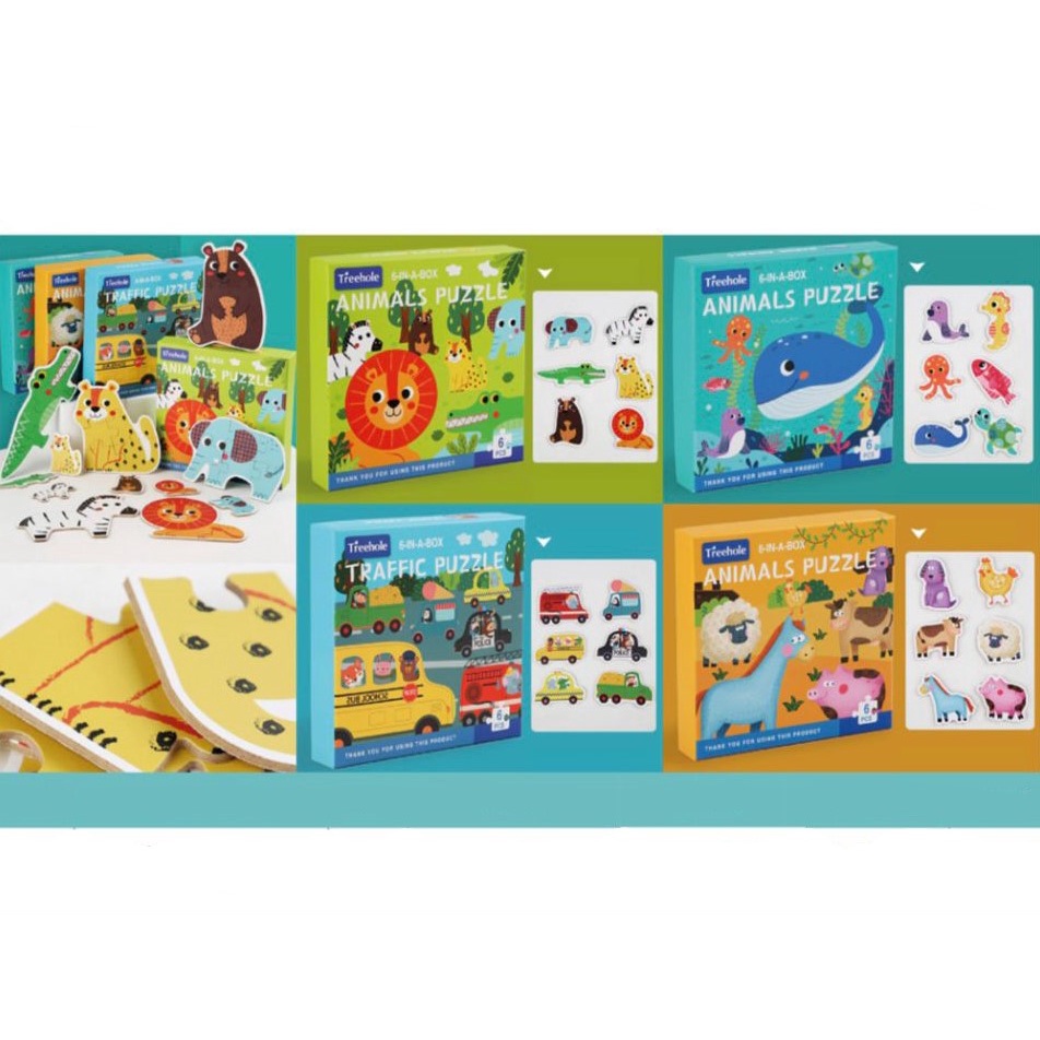 Mainan Edukasi Anak 6 IN 1 BOX PUZZLE Mainan Edukasi Anak Montessori