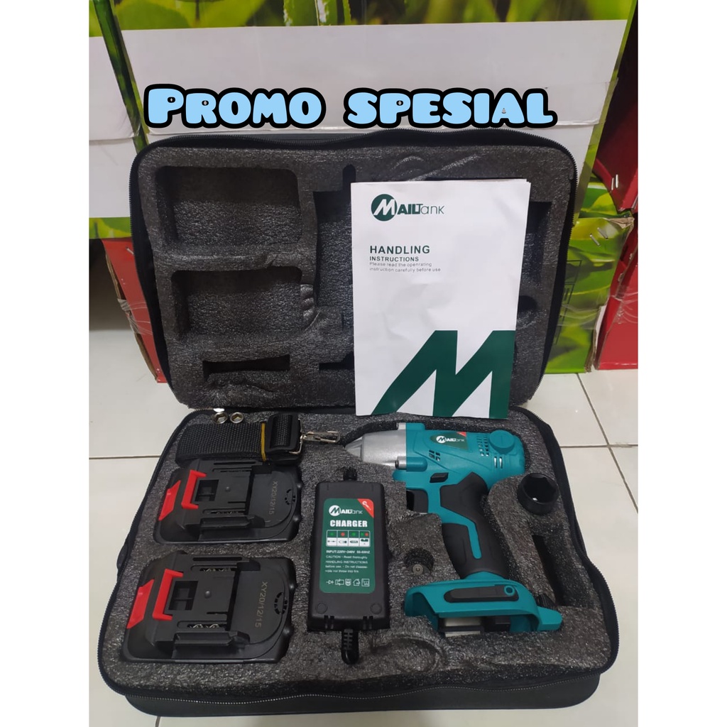 PROMO MAILTANK MESIN IMPACT WRENCH PEMBUKA BAUT MUR / CORDLESS IMPACT 21v SH 212 MESIN IMPEK 2 BATRE