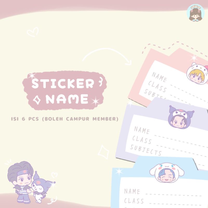 

sticker nama nct x sanrio untuk buku tulis GET 25PCS