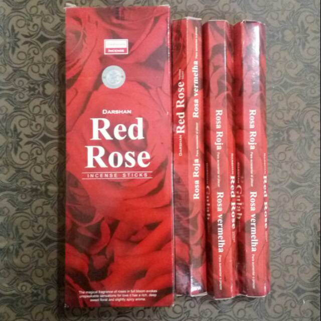 Hio Dupa Harum Wangi Aromaterapi Darshan India Red Rose Rosa Roja Gulab Mawar Merah