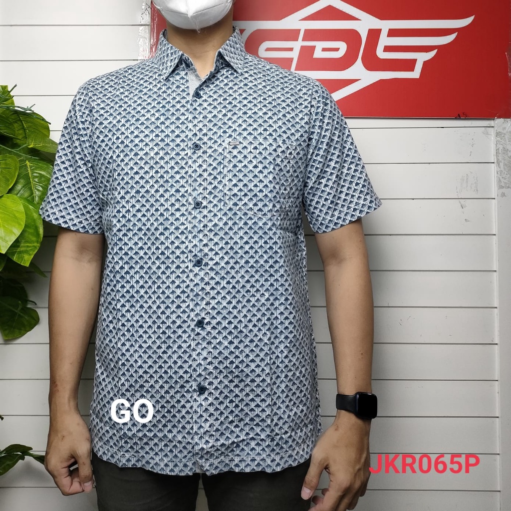 BB CDL By (CARDINAL) Pakaian Pria Kemeja Hem Casual Reguler Lengan Pendek Garis Distro Original