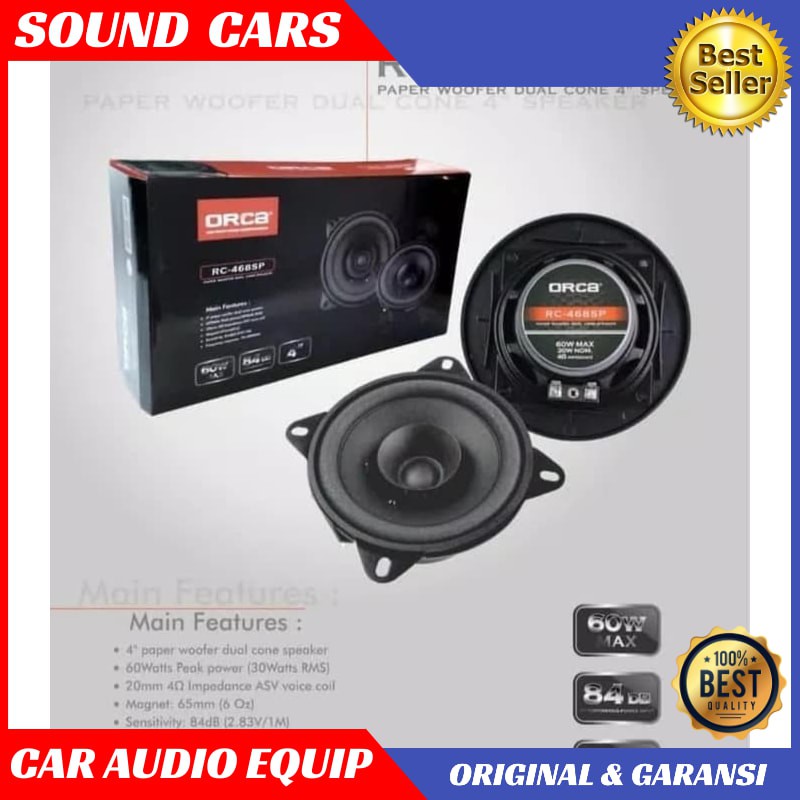 Speaker pintu mobil 4" atau Speaker 4 inchi ORCA Best Quality Garansi Original