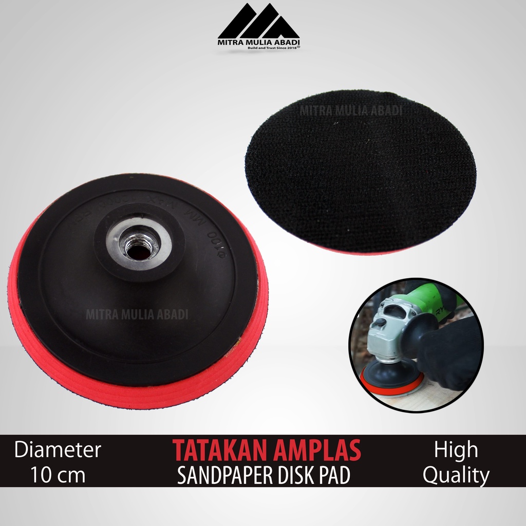 1 pcs Tatakan Amplas bulat Gerinda Velcro 4&quot; l Pad Perekat Amplas Kasar