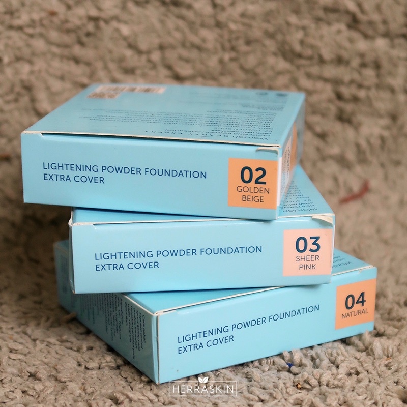 Wardah Lightening Powder Foundation Extra Cover Natural Matte Finish Two Way Cake SPF 22