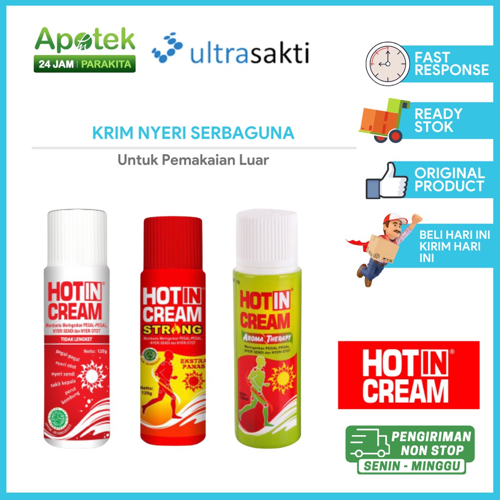 Hot In Cream/ Strong Hot/ Aroma Terapi Krim Nyeri Otot 120 Gram