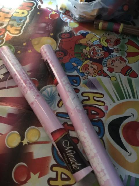 Genaris Wallpaper Dinding Sticker Wallpapaer Stiker 45cm X 5m Wallpeper Dandelion Pink