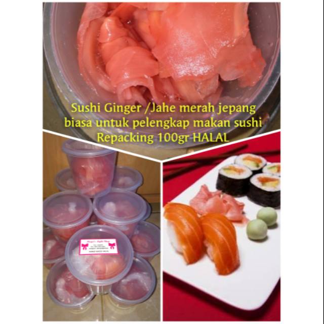 Jahe sushi jahe jepang 100gr gari red ginger pelengkap sushi sashimi bento manisan buah murah