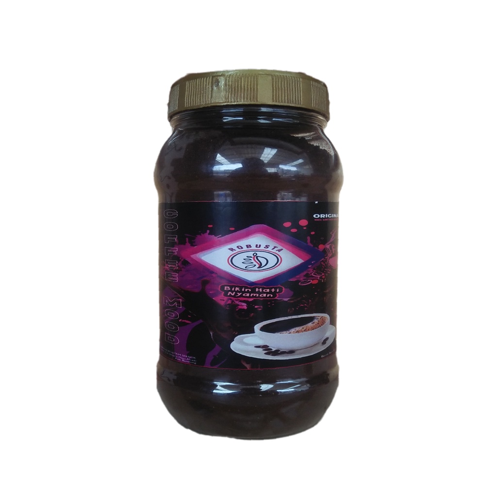 

Kopi Bubuk Robusta 200gr Hitam Murni Original 100% Asli Jawa Barat Kemasan Toples - Coffee Mood