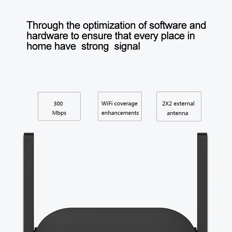 WiFi Amplify 2 Range Extender Repeater 300Mbps - R03 - Black