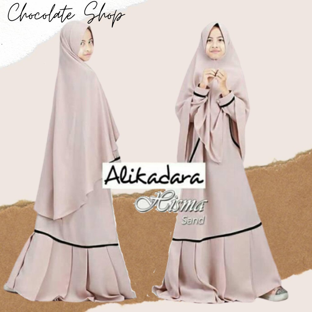 GAMIS ANAK TANGGUNG LIST HITAM ALIKADARA DRESS FASHION MUSLIM Gamis anak perempuan umur 11-15 tahun