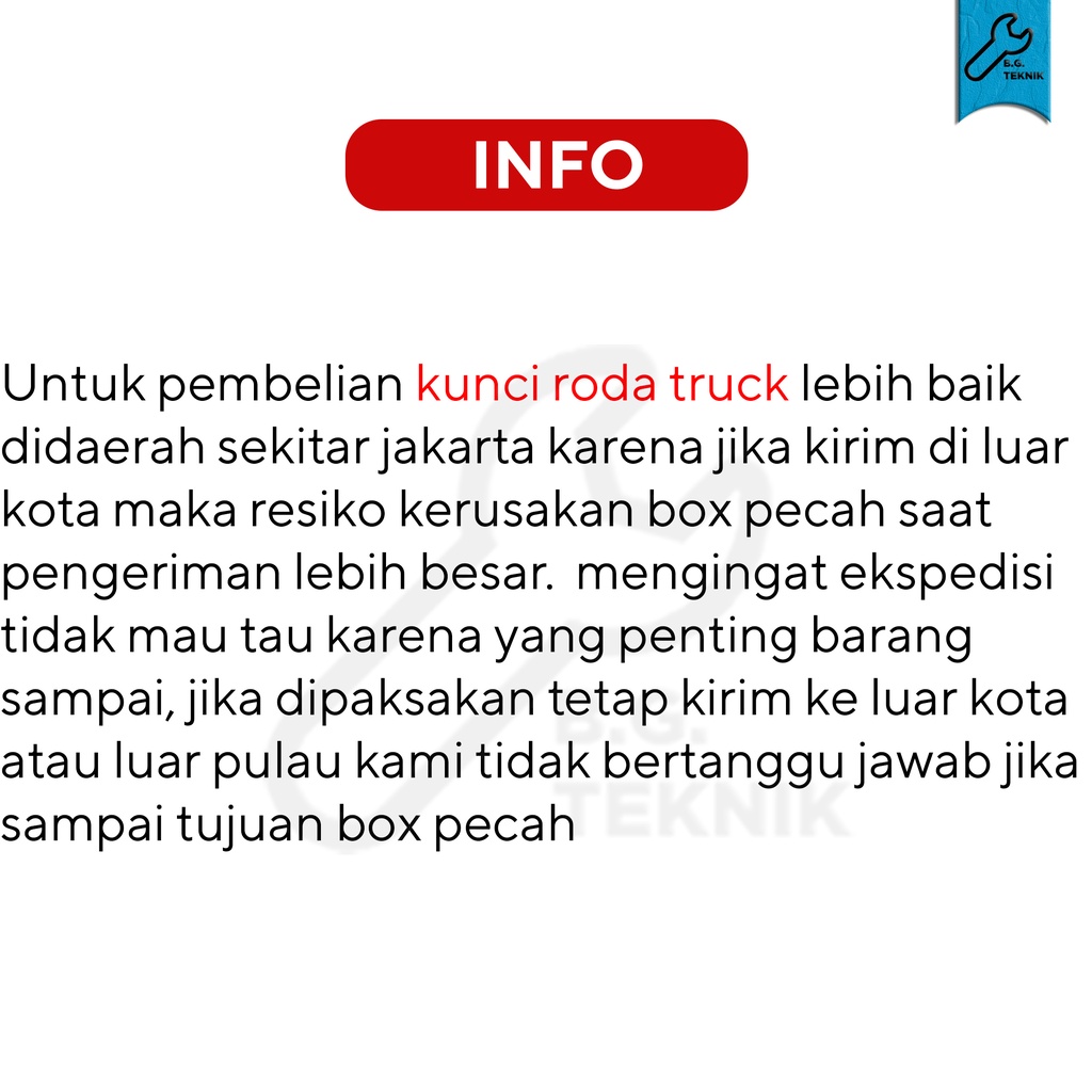 Kunci Roda Impact Truck Multiplier 1:68 Truk Kunci 21, 38, 41