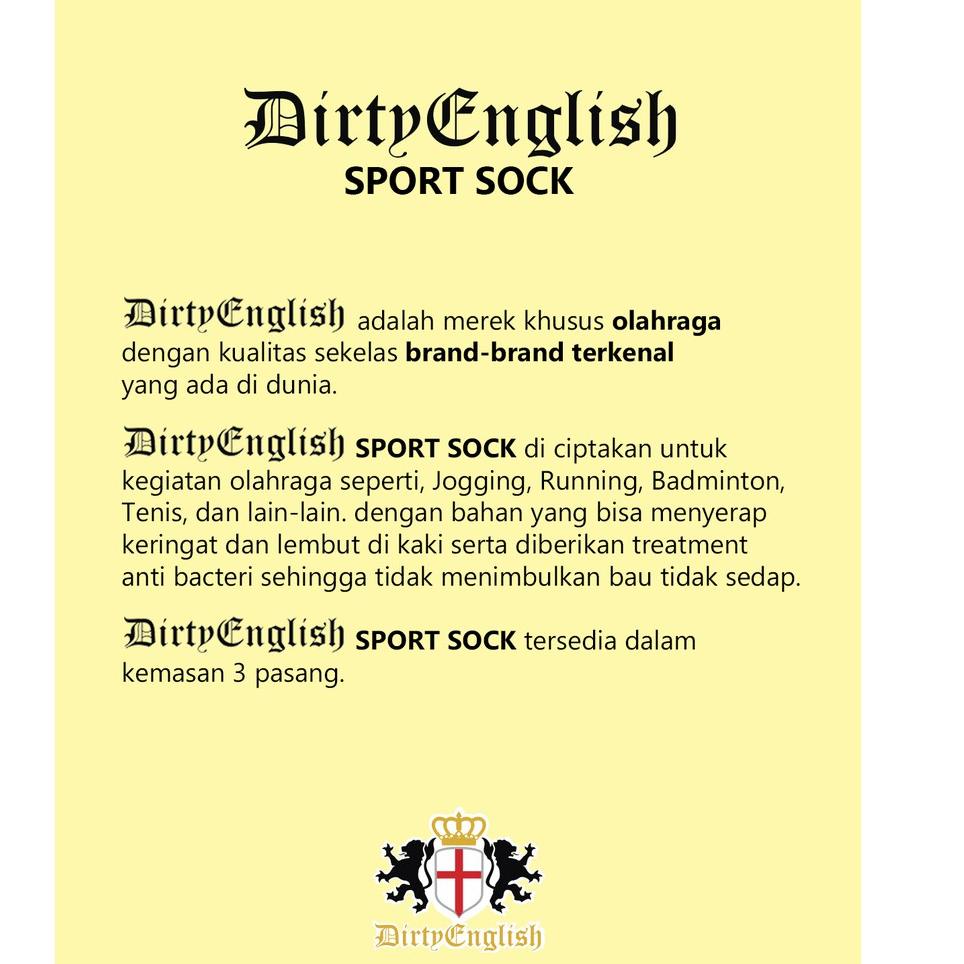 Art 55448 Dirty English Men Sport Ankle Sock Anti Bacteria 3 Pairs Pack Kaos Kaki Olahraga Ankl Shopee Indonesia