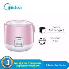MIDEA Rice Cooker 1.8 LITER Model-MRM-5001 P - Pink murah