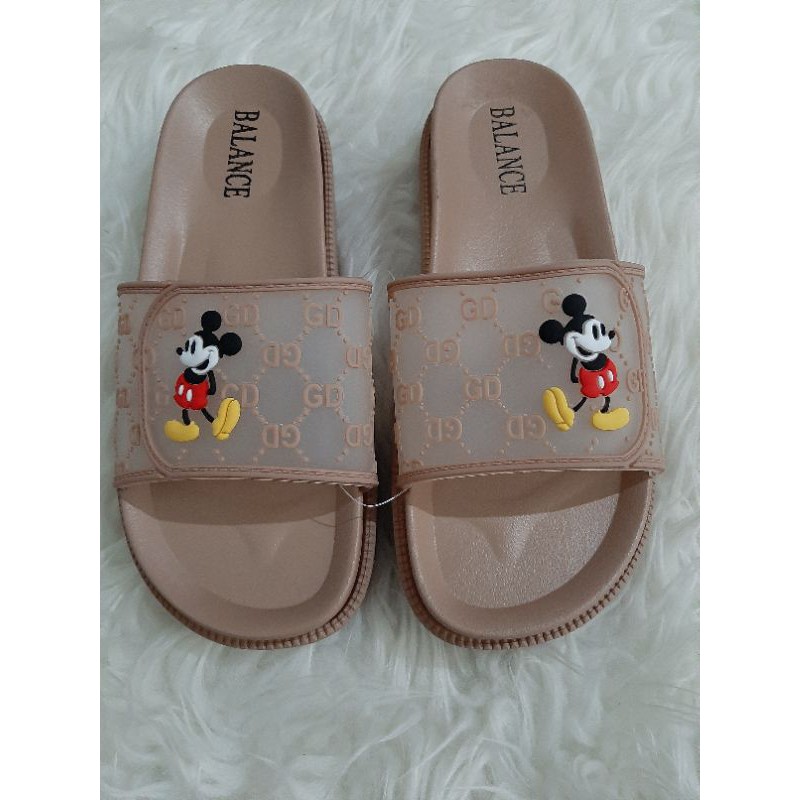Sandal Wedges Slip Brokat Mickey Mouse Impor 1603 - 43 Balance-Moka
