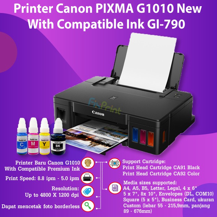 Printer Canon G1010 Ink Tank G-1010 Infus Head CA91 CA92 Tinta GI790