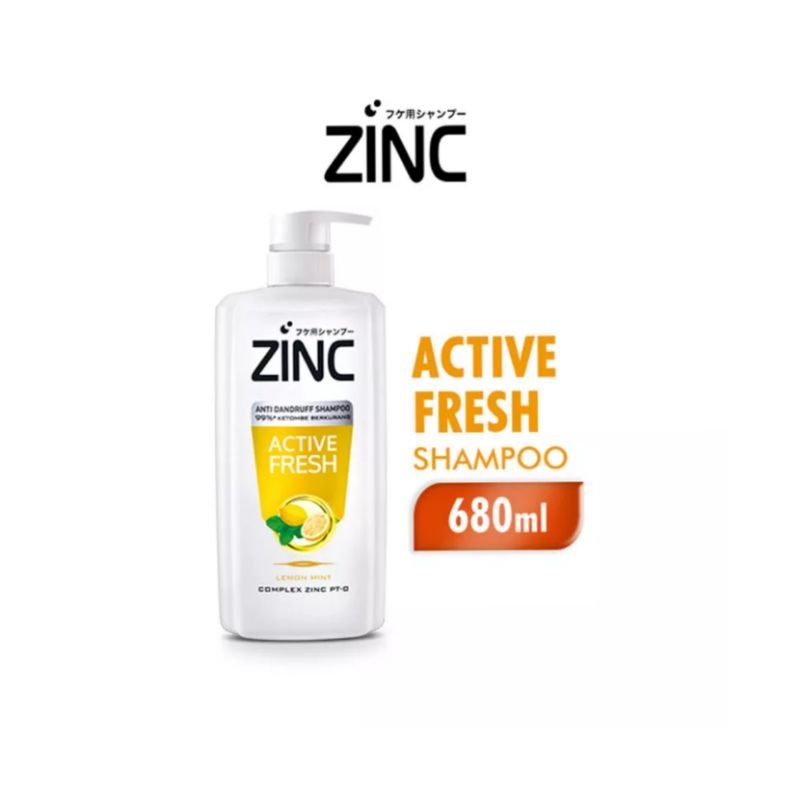 ZINC Shampoo Jumbo Pump Refreshing Cool / Active Fresh 680ml / 450ml