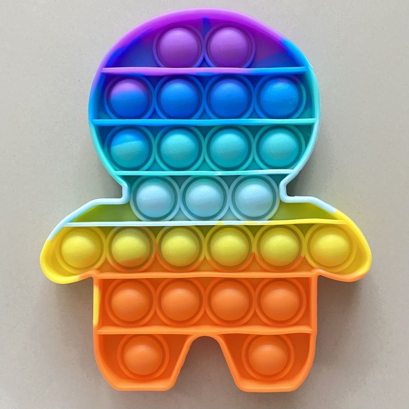 Maninan POP IT Murah Rainbow fidget Push Pop Its Fidget toy Push bubble Kids-Orang