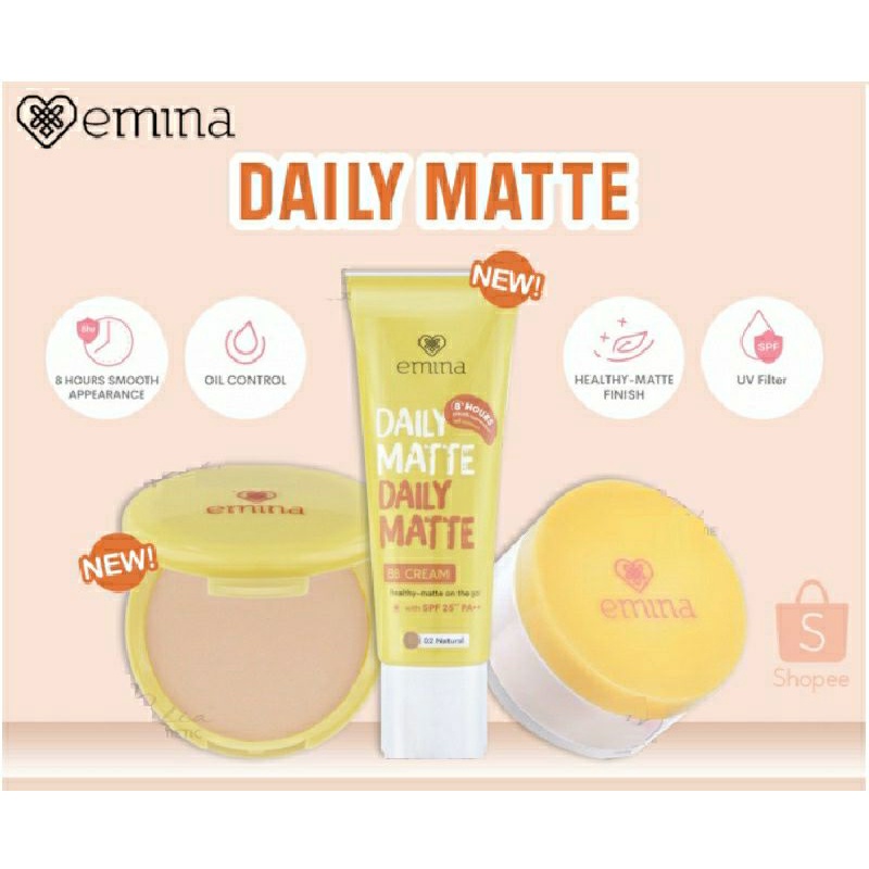 Emina Daily Matte Series BB Cream/Loose Powder/Compact Powder