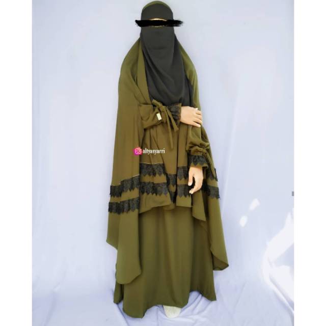 set gamis inayah / set gamis renda / set gamis wolfis / set gamis jetblack / set gamis bonanza