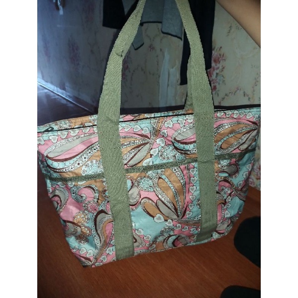 preloved tas tote nilon tote fila golf tote besar nilon premium tas minggat tote kanvas kotak kotak