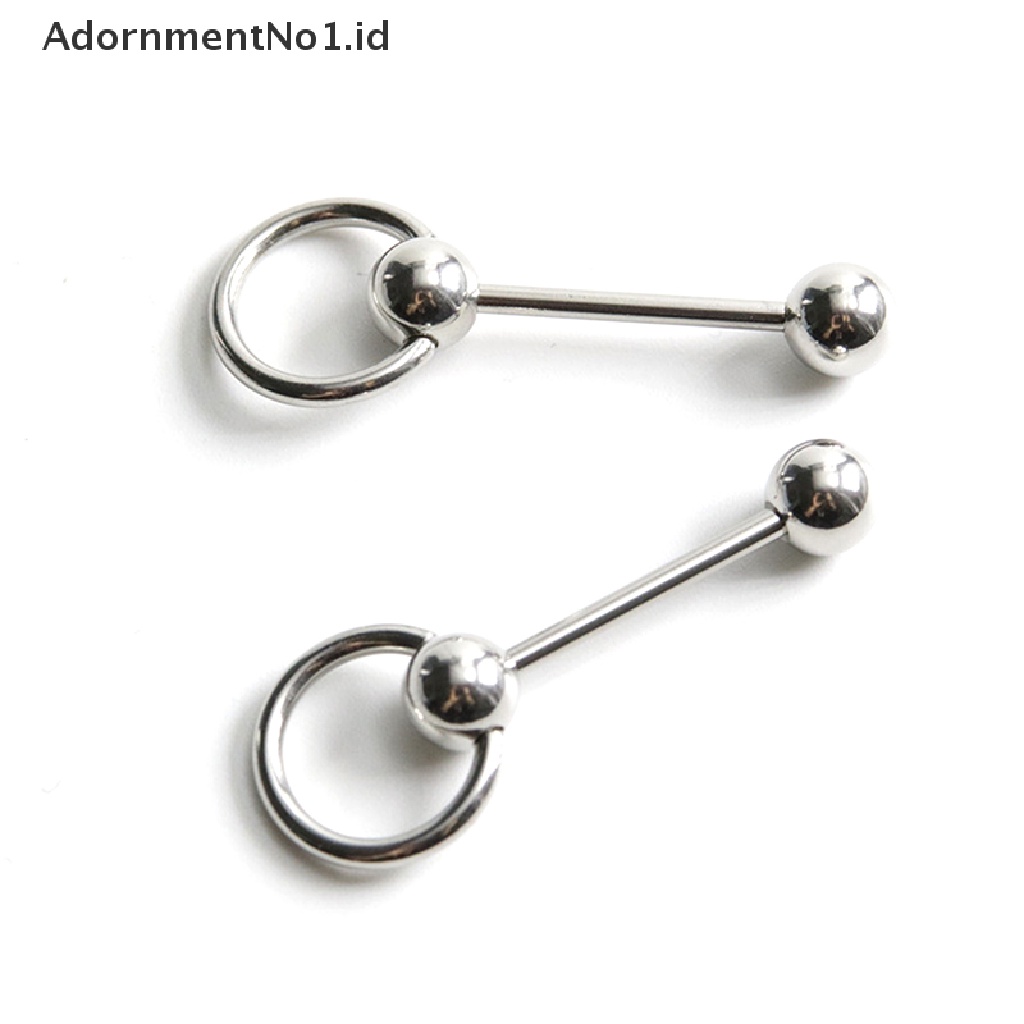 (AdornmentNo1) Cincin Tindik Lidah / Tubuh Bahan Stainless Steel Desain Barbell Gaya Punk Untuk Pria / Wanita