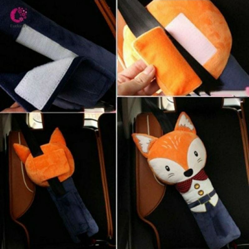 Boneka Seat Belt Bantal Guling Seatbelt Sabuk Pengaman Rabbit Fox Lion Bear Wortel Carrot Lucu Unik