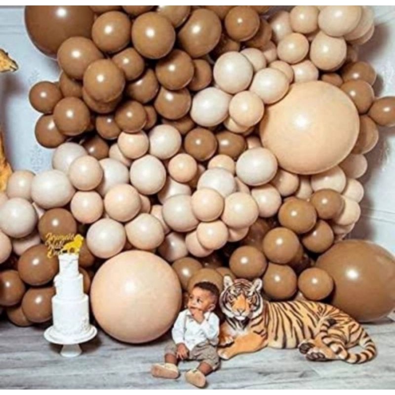 balon latex warna krem coklat muda coklat tua cream retro vintage 12inci satuan