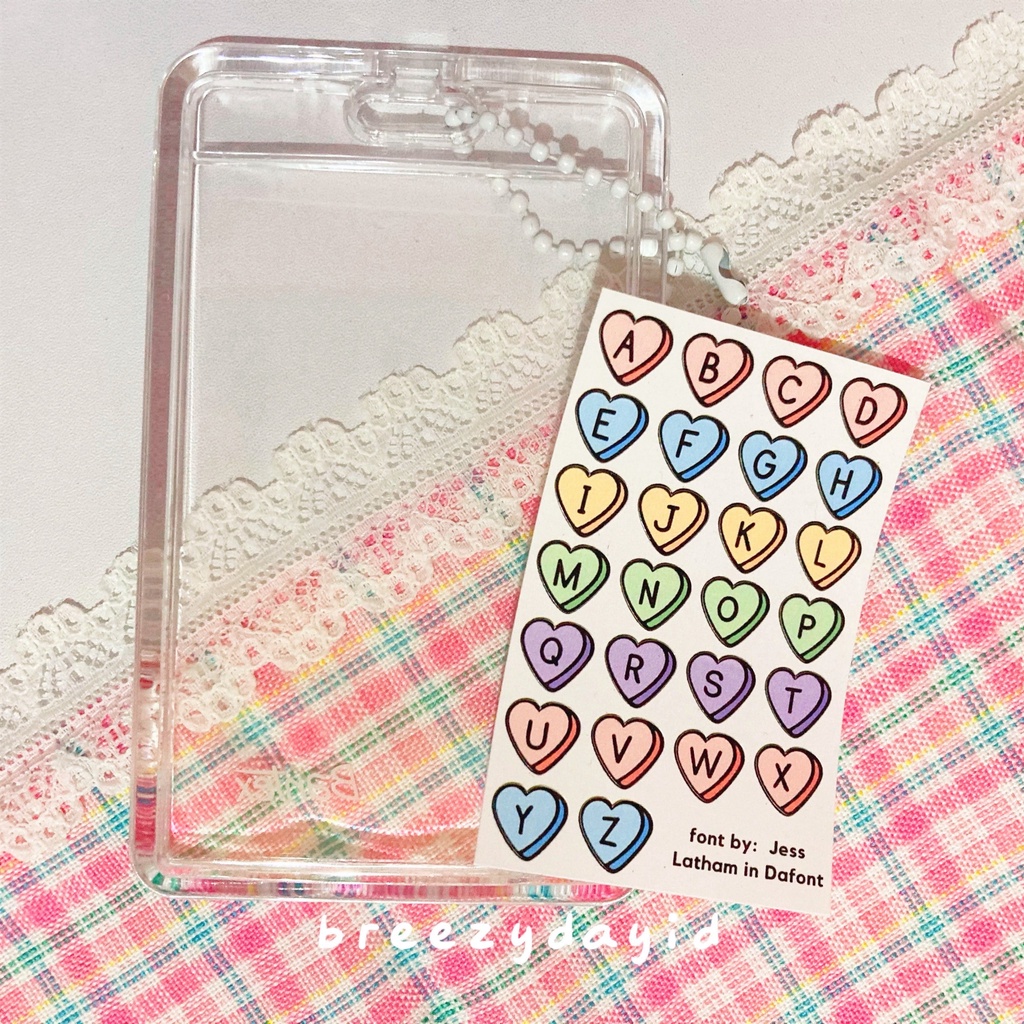 Bantex Photocard Holder Transparent Acrylic Set Stiker Ballchain | Transparan Kejea Akrilik Clear