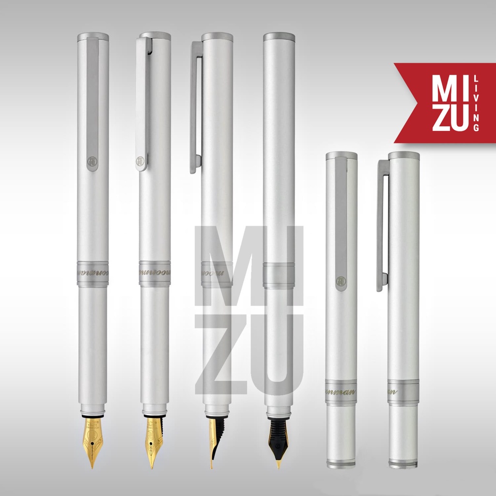 MOONMAN N1 MAJOHN Brushed Aluminium Matte Doff Compact Fountain Pen