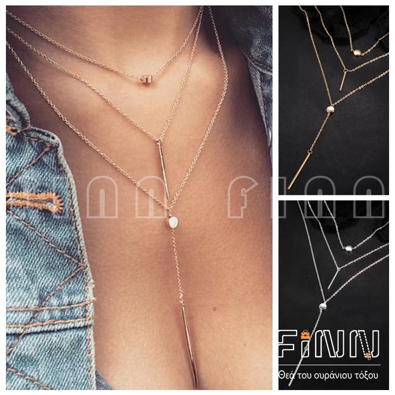 Kalung Wanita Korea fashion Multilayer Panjang Antik Necklace Import