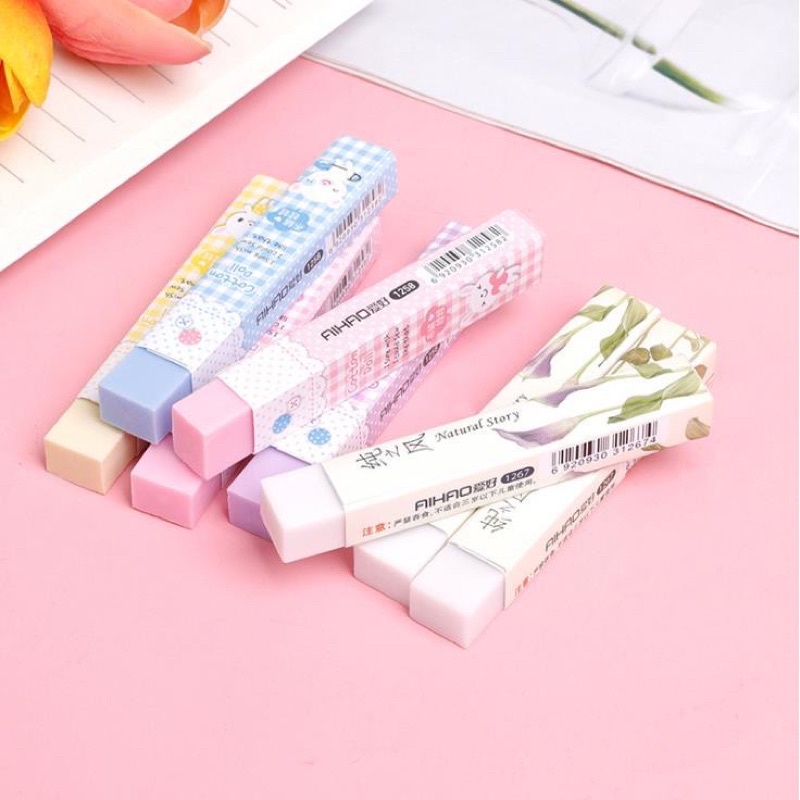 penghapus pensil lucu motif bunga sakura flower pencil eraser kawaii lucu murah pastel