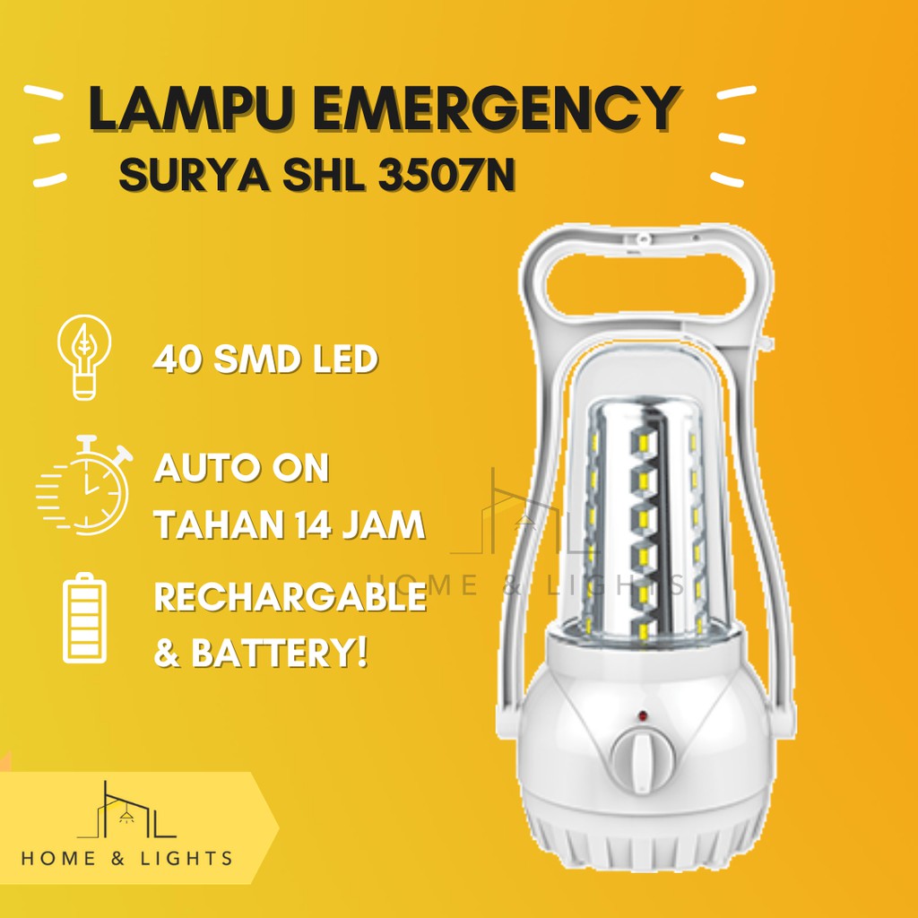 Lampu Emergency Lentera Rechargable Surya SHL 3507N