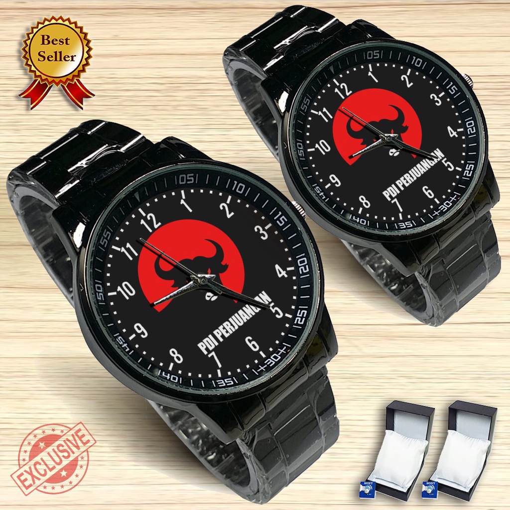 {Exclusive} Jam Tangan Couple PDI PERJUANGAN - 02 (Satuan/Seapasang)