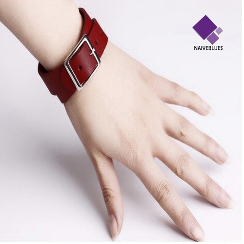 Kalung Choker Bahan Kulit Imitasi Aksen Rivet Spike Buckle Gaya Punk Untuk Wanita