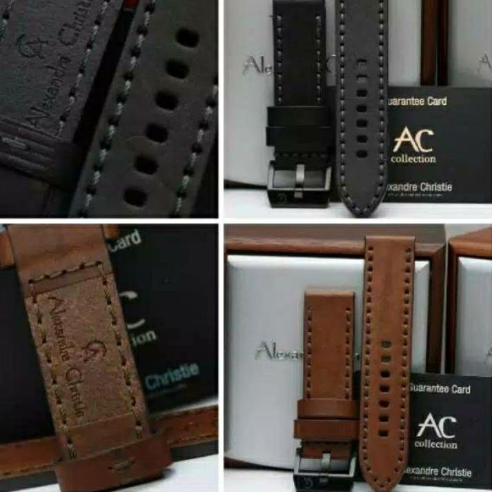 Promo Tali jam kulit Alexandre Christie original/tali kulit AC original/tali kulit jam original >>