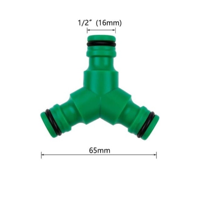 3way copling connector selang cabang 16MM Sambungan COUPLING Y PVC 3 W