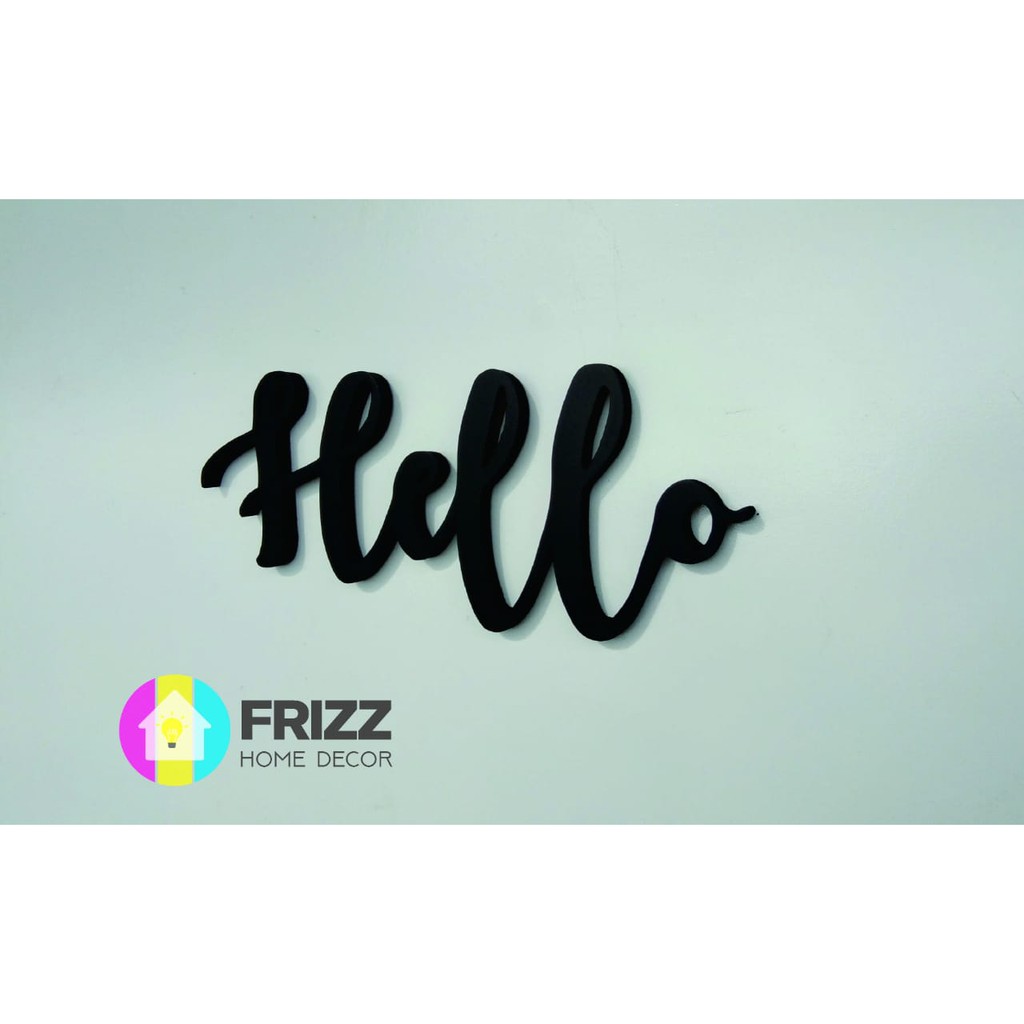 Tulisan Kayu timbul  hello