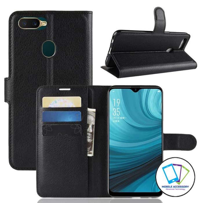 Flip Case Oppo A12 Flip Cover Wallet Dompet Kulit Leather Case Isi Kartu Card Casing Hp Murah