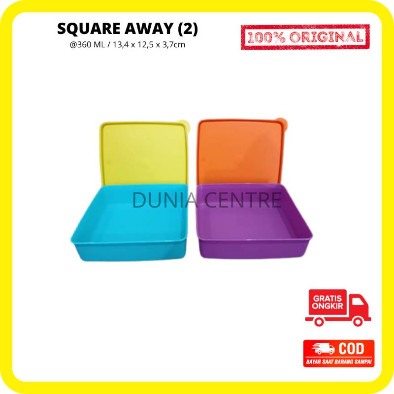 PROMO TUPPERWARE TEPAK MAKAN SQUARE AWAY ORIGINAL