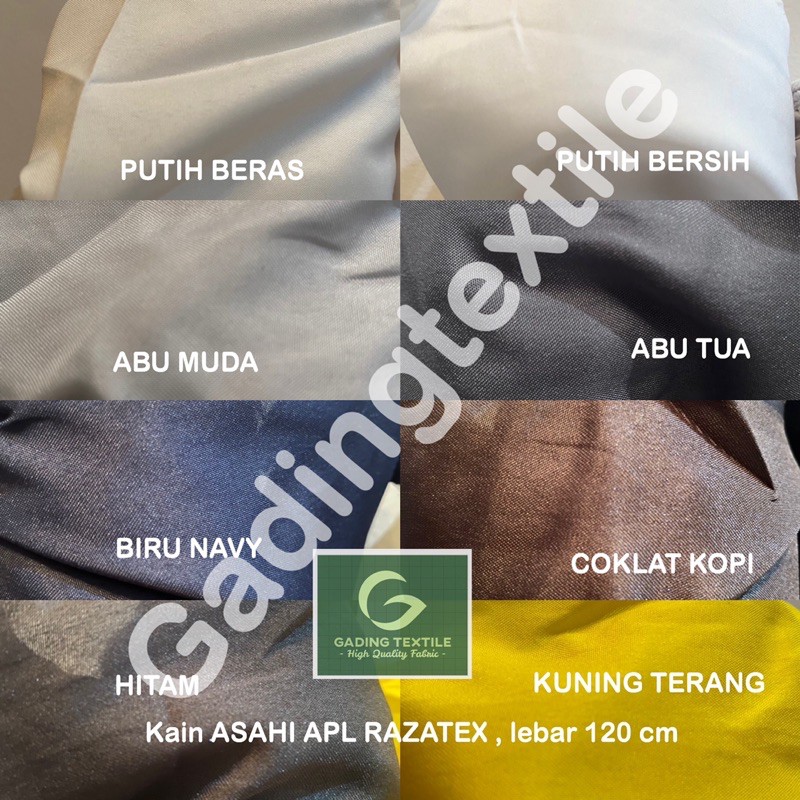 ( per setengah meter ) kain furing ASAHI TEBAL APL RAZATEX lebar 120 cm TERMURAH lapisan baju brukat satin batik kebaya