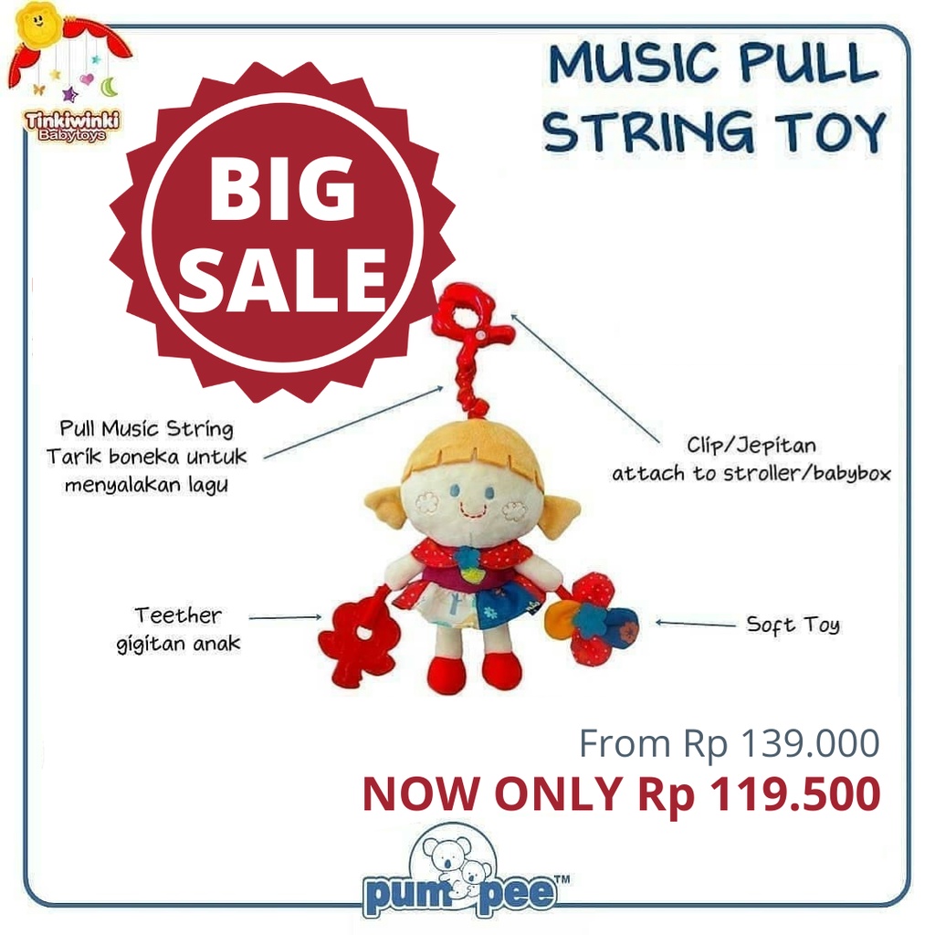 Pumpee musical pull toy ( mainan stroller )