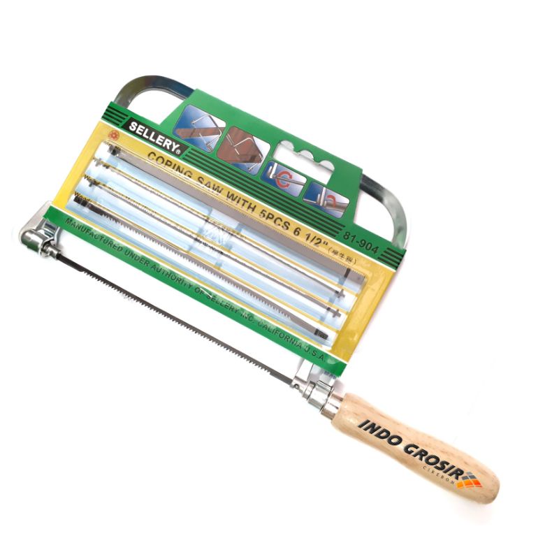 SELLERY Coping Saw Combinasi With 5pcs 6 1/2&quot; / Gergaji Kayu Triplek