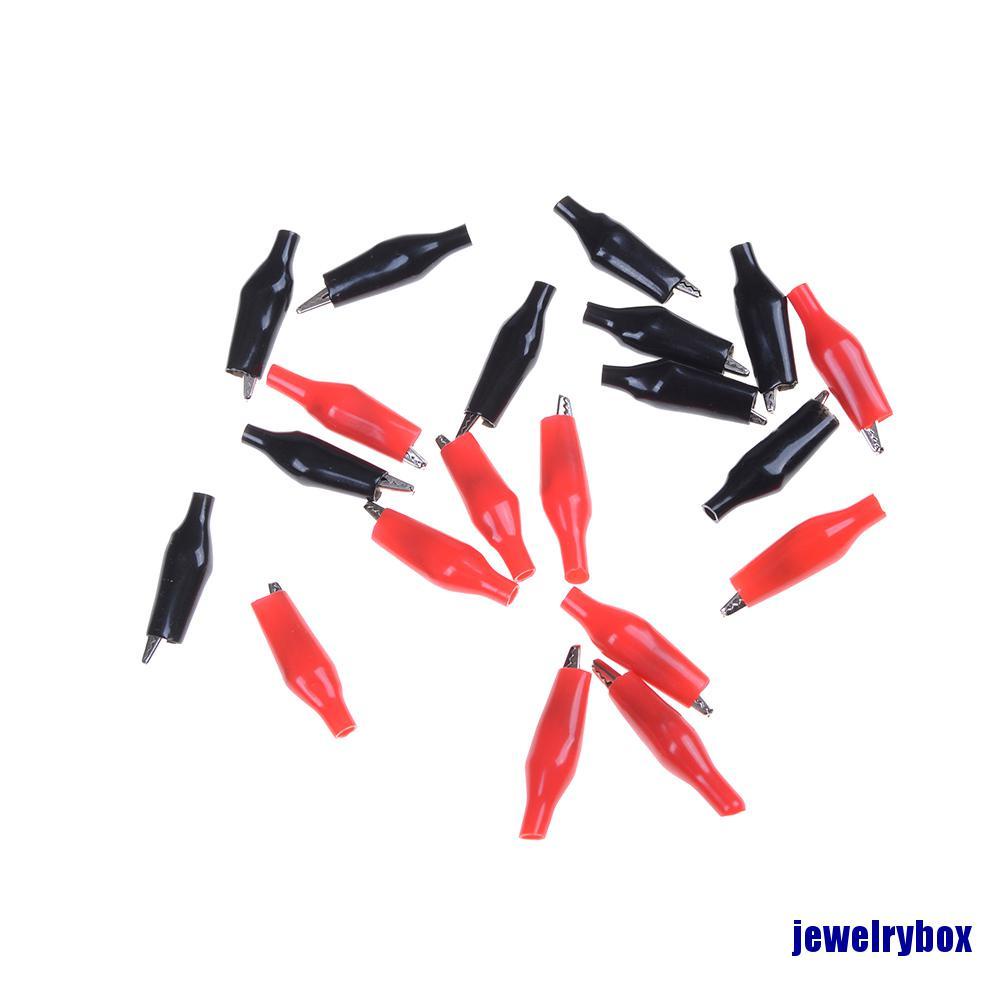 20 Pcs Klip Penjepit Buaya Bahan Plastik Warna Merah Hitam