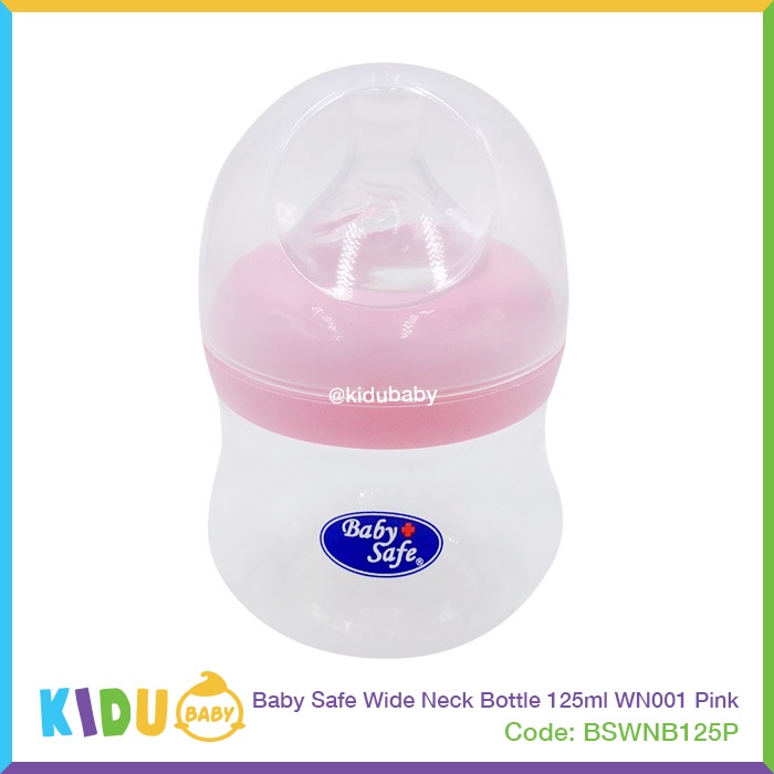 Baby Safe Botol Susu Bayi New Born Bottle Wide Neck Bottle 125ml WN001 Kidu Baby