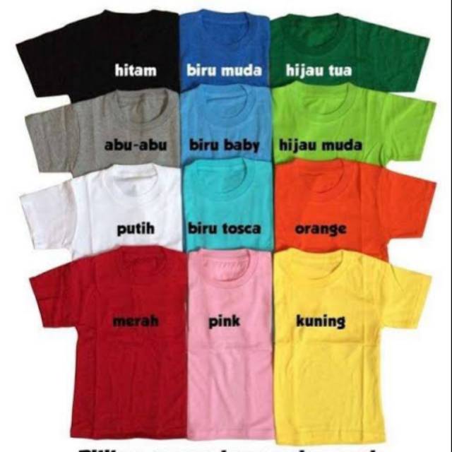 Kaos polos anak cotton combed 30s premium M L XL XXL