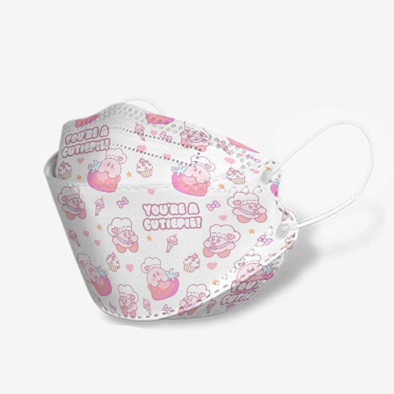 10PCS MASKER DEWASA KF94 KPOP KOREA 4PLY EARLOOP MOTIF GIRLY PINK CUTIE PIE KARTUN LUCU PINKY SWEET