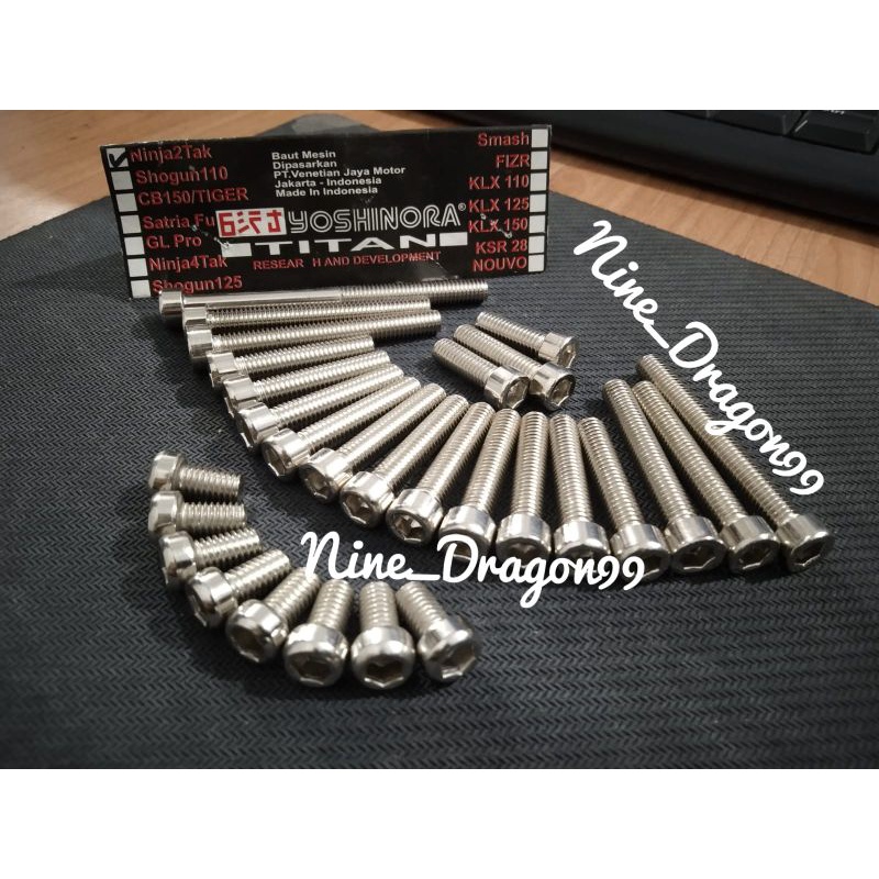 Baut Probolt Blok Baut Mesin Chrome Ninja R Ninja RR Set Kiri - Kanan Isi 28 Pcs