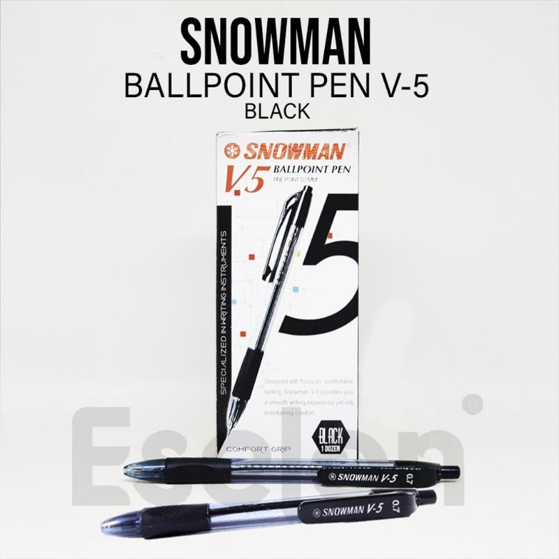 

BALLPOINT PEN SNOWMAN V.5 BLACK 12pcs